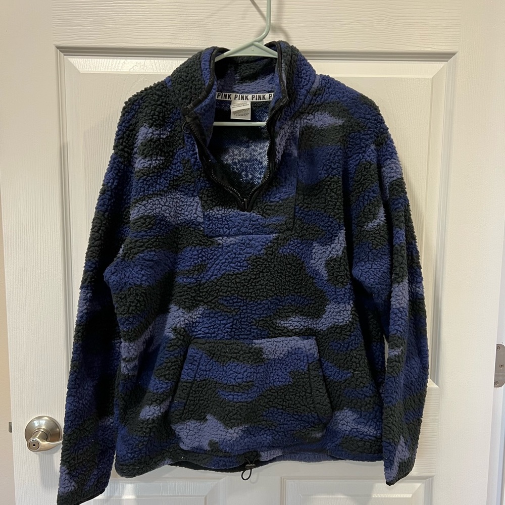 PINK blue camo  fleece
